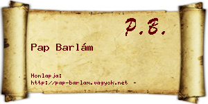 Pap Barlám névjegykártya