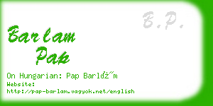 barlam pap business card